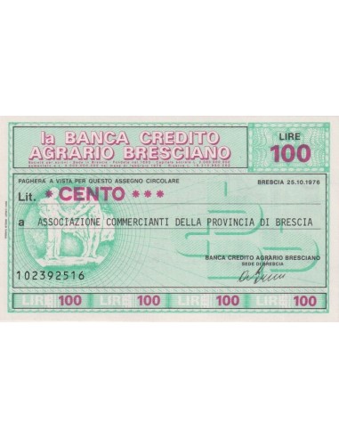 100 lire Associazione Commercianti  della Provincia di Brescia - 25.10.1976 - (BCAB6) FDS