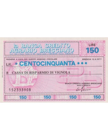 150 lire Cassa di Risparmio di Vignola - 12.09.1977 - (BCAB19) FDS