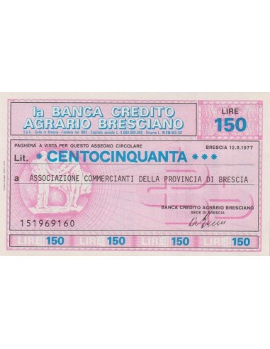 150 lire Associazione Commercianti  della Provincia di Brescia - 12.09.1977 - (BCAB18) FDS