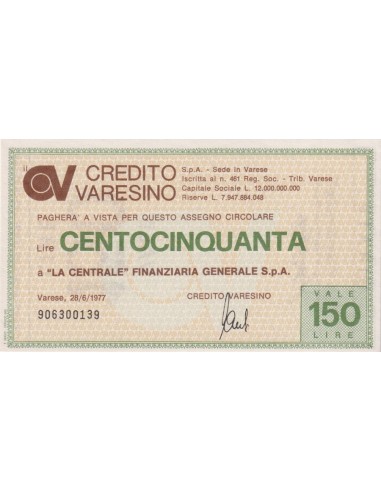 150 lire La Centrale Finanziaria Generale S.p.A. - 28.06.1977 - (CRVA22) FDS