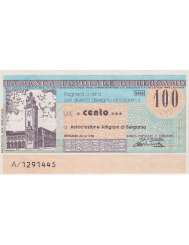 100 lire Associazione Artigiani di Bergamo - 22.12.1976 - (BPB3) FDS