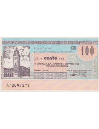 100 lire Minitalia S.p.A. - Capriate S. Gervasio (BG) - 30.03.1977 - (BPB5) FDS