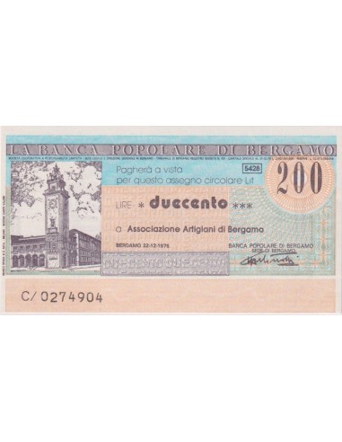 200 lire Associazione Artigiani di Bergamo - 22.12.1976 - (BPB14) FDS