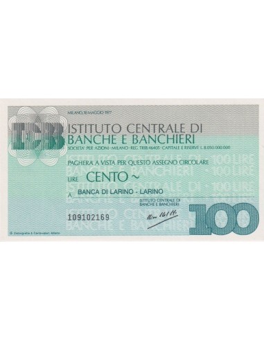 100 lire Banca di Larino - Larino - 10.05.1977 - (ICBB33) FDS