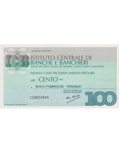 100 lire Banca Fabbrocini - Terzigno - 10.05.1977 - (ICBB35) FDS