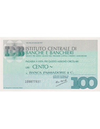 100 lire Banca Passadore & C. - 10.05.1977 - (ICBB36) FDS