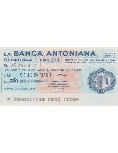 100 lire Coin grandi magazzini - società per azioni - 15.11.1976 - (BAPT3) FDS