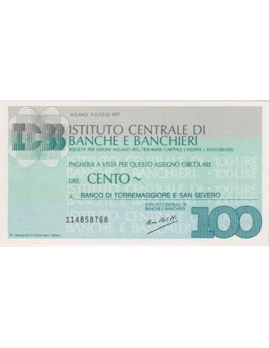 100 lire Banco di Torremaggiore e San Severo - 05.07.1977 - (ICBB63) FDS