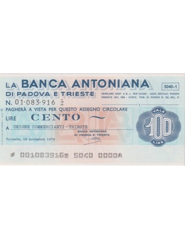 100 lire  Unione Commercianti - Trieste 15.11.1976 - (BAPT4) FDS