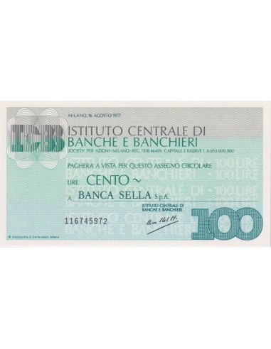 100 lire Banca Sella S.p.A. - 16.08.1977 - (ICBB70) FDS
