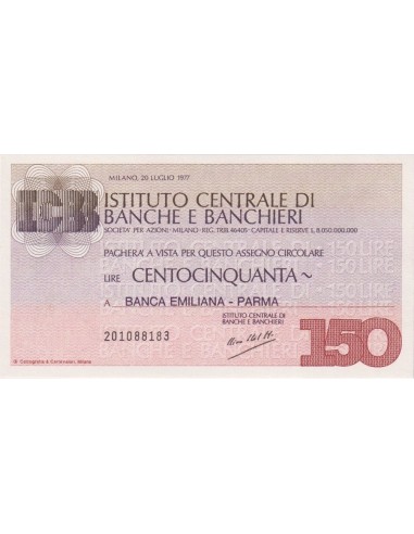 150 lire Banca Emiliana - Parma - 20.07.1977 - (ICBB76) FDS