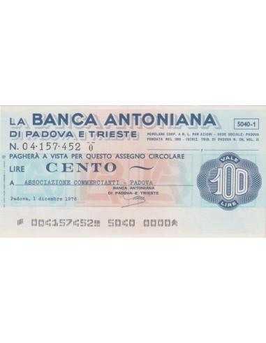 100 lire  Associazione Commercianti - Padova 01.12.1976 - (BAPT5) FDS