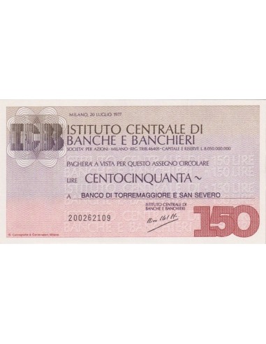 150 lire Banco di Torremaggiore e San Severo - 20.07.1977 - (ICBB80) FDS