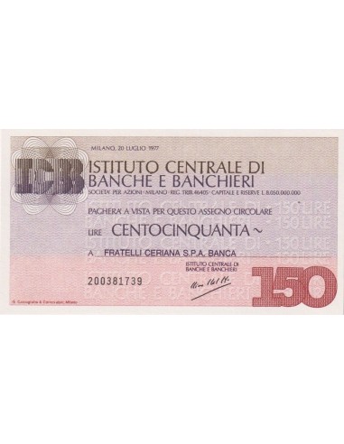 150 lire Fratelli Ceriana S.p.A. Banca - 20.07.1977 - (ICBB81) FDS