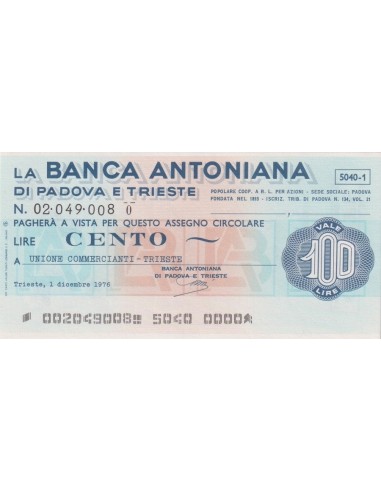 100 lire   Unione Commercianti - Trieste 01.12.1976 - (BAPT6) FDS