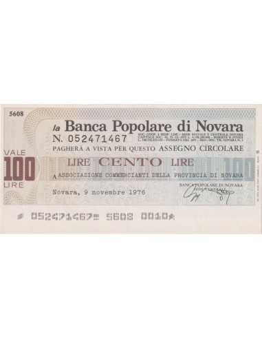 100 lire Associazione Commercianti della Provincia di Novara - 09.11.1976 - (BPN4) FDS