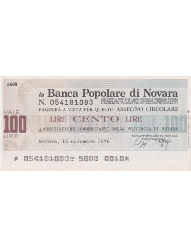 100 lire Associazione Commercianti della Provincia di Novara - 15.11.1976 - (BPN6) FDS