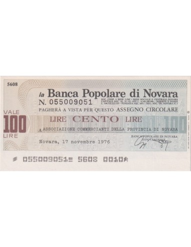 100 lire Associazione Commercianti della Provincia di Novara - 17.11.1976 - (BPN7) FDS