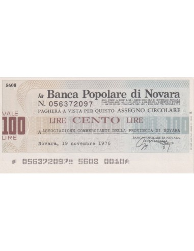 100 lire Associazione Commercianti della Provincia di Novara - 19.11.1976 - (BPN8) FDS
