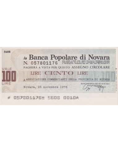 100 lire Associazione Commercianti della Provincia di Novara - 25.11.1976 - (BPN10) FDS