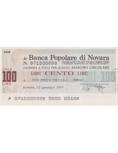 100 lire Luigi Bosca & Figli S.p.A. - Canelli - 13.01.1977 - (BPN17) FDS
