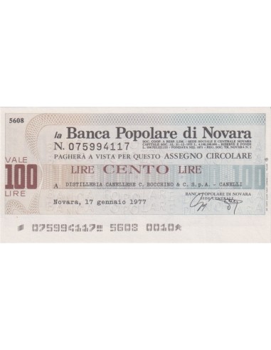 100 lire Distilleria Canellese C. Bocchino & C. S.p.A. - Canelli - 17.01.1977 - (BPN20) FDS