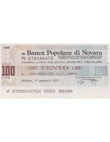 100 lire Luigi Bosca & Figli S.p.A. - Canelli - 17.01.1977 - (BPN22) FDS