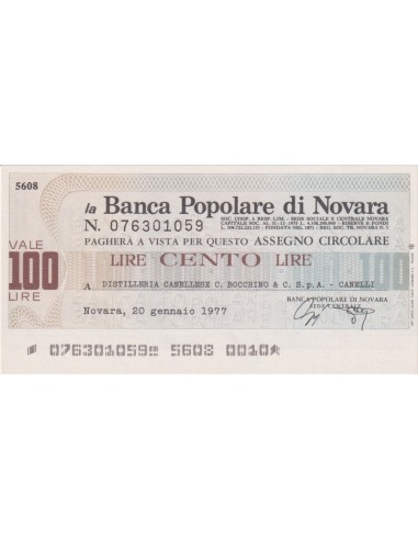 100 lire Distilleria Canellese C. Bocchino & C. S.p.A. - Canelli - 20.01.1977 - (BPN25) FDS