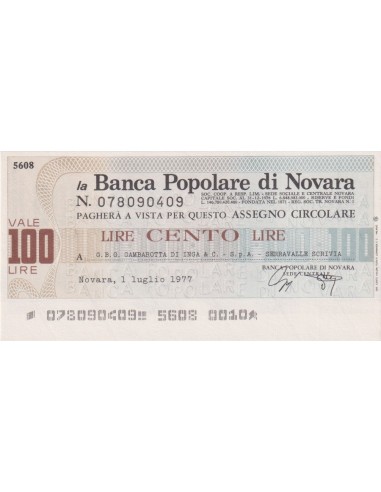 100 lire G.B.G. Gambarotta di Inga & C. - S.p.A. - 01.07.1977 - (BPN35) FDS