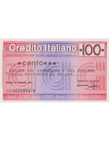 100 lire Unione Commercio e Turismo della Prov. di Milano - 25.02.1976 - (CRIT1) FDS