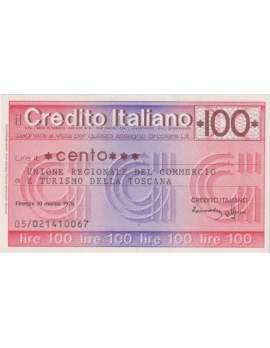 100 lire Unione Regionale Commercio e Turismo Toscana - 10.03.1976 - (CRIT10) FDS